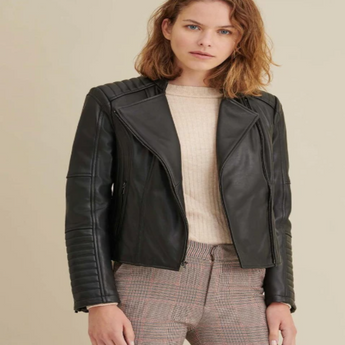 Alexis Quilted Leather Moto Jacket
