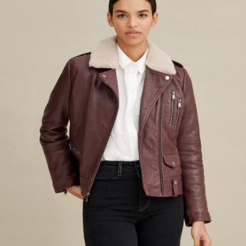 Collar Leather Jacket