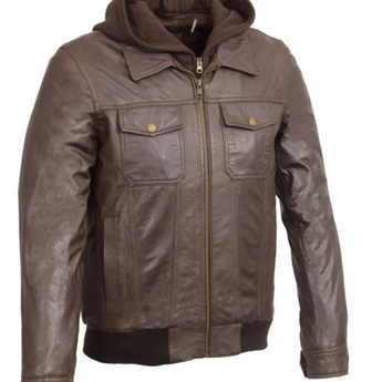 Zipper Front Leather  Jacket