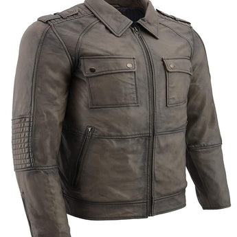 Anthracite Lambskin Leather Jacket