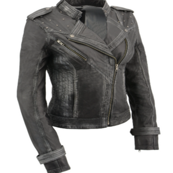 Leather jacket with Studding