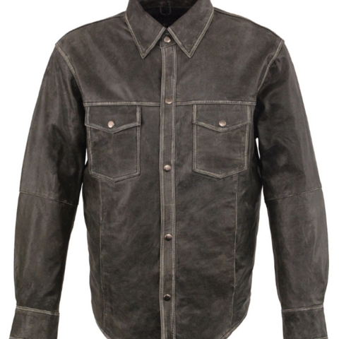 Leather Snap Jacket