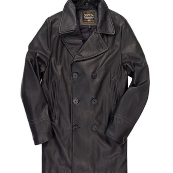 Leather Pea Coat