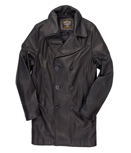 Leather Pea Coat