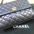 Chanel Small Flap Bag With Top Handle Navy Blue-Gold