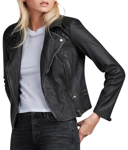 CARGO BIKER LEATHER JACKET