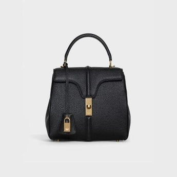 Celine Small 16 Bag In Grained Calfskin Black