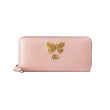 Gucci GG Leather Zip Around Wallet With Butterfly Light Pink