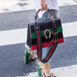 Gucci Dionysus Large Smooth Leather Bamboo Top Handle Bag Blue/Green/Red