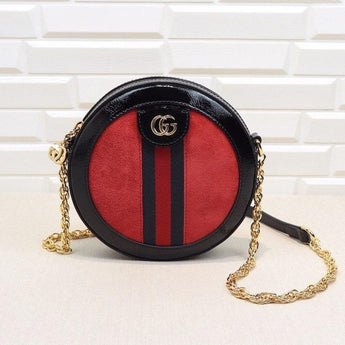 Gucci Ophidia Mini Round Shoulder Bag Red