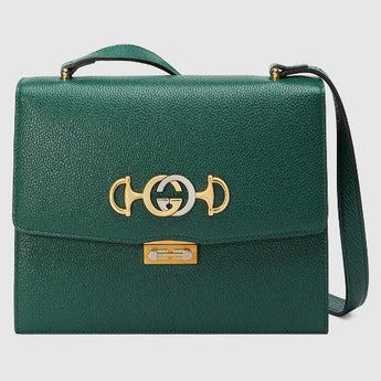 Gucci Zumi Grainy Leather Small Shoulder Bag Dark Green