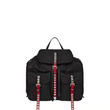 Prada Black Nylon Backpack Red