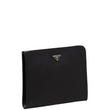 Prada Saffiano Leather Document Holder Triangle Logo Black