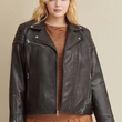 Plus Size Leather Moto Jacket