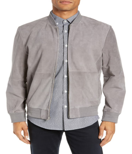 Suede Bomber Leather Jacket