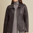 Convertible Collar Leather Jacket