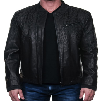 Drips Leather Bomber Jacket