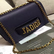J’Adior Calfskin Flap Bag Dark Blue