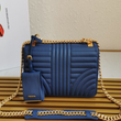 Prada Diagramme Medium Leather Bag Dark Blue