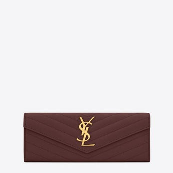 Saint Laurent Monogram Large Flap Wallet Dark Red De Poudre
