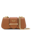 Prada Sidonie Leather Shoulder Bag Brown