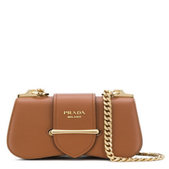 Prada Sidonie Leather Shoulder Bag Brown