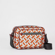 Burberry Monogram Print And Leather Crossbody Bag Vermilion