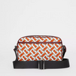 Burberry Monogram Print And Leather Crossbody Bag Vermilion