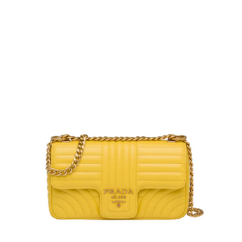 Prada Diagramme Medium Leather Bag Yellow
