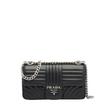 Prada Diagramme Medium Leather Bag Black
