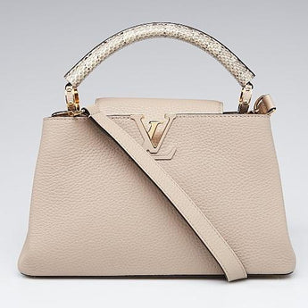 LV Capucines BB Taurillon Leather Python Galet Gray