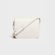 Celine Medium Triomphe Bag In Shiny Calfskin White