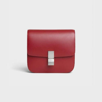 Celine Medium Classic Bag In Box Calfskin Red/Silver Hardware