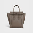 Micro Luggage Handbag In Drummed Calfskin Souris