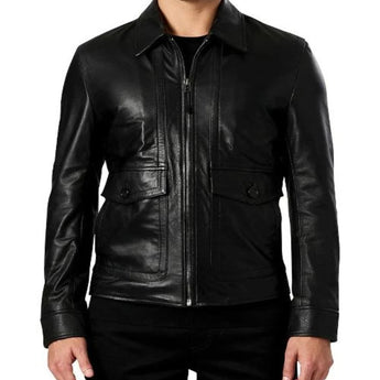 BLACK LEATHER JACKET W9