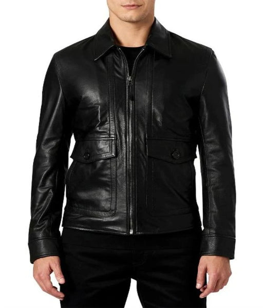 BLACK LEATHER JACKET W9