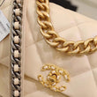 Chanel 19 Large Flap Bag Beige