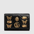Gucci GG Marmont Continental Wallet With Animal Studs Black
