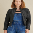 Caitlin Scuba Leather Jacket