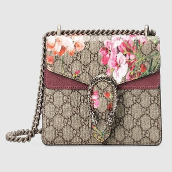 Gucci Blooms Dionysus GG Supreme Mini Bag Beige Red