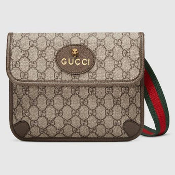 Gucci GG Supreme Belt Bag Brown Trims