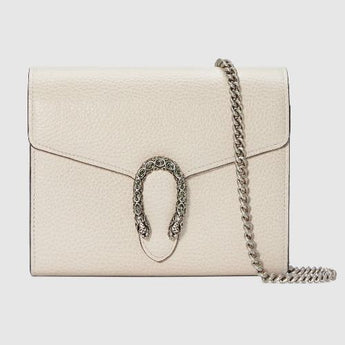 Gucci Dionysus Mini Leather Chain Bag White