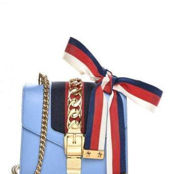 Gucci Sylvie Leather Mini Chain Bag Light Blue