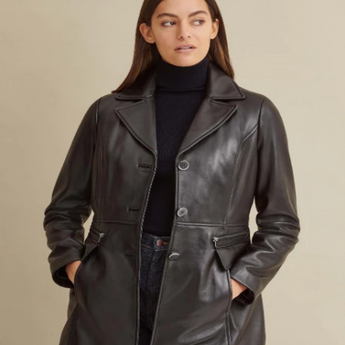 Plus Size Thinsulate Leather Car Coat