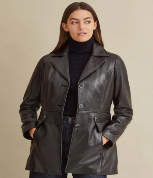 Plus Size Thinsulate Leather Car Coat