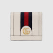Gucci Ophidia Leather Card Case Wallet White