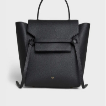 Celine Mini Belt Bag In Grained Calfskin Black