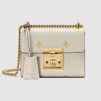 Gucci Padlock Bee Star Small Shoulder Bag White