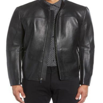 Lambskin Leather Bomber Jacket