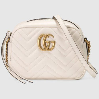 Gucci GG Marmont Small Matelassé Shoulder Bag White